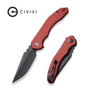 CIVIVI Bluetick Flipper Knife Burgundy G10 Handle (3.47" Black Stonewashed 14C28N Blade) C23050-2