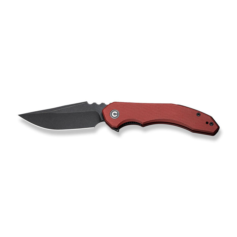 CIVIVI Bluetick Flipper Knife Burgundy G10 Handle (3.47" Black Stonewashed 14C28N Blade) C23050-2