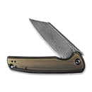 CIVIVI Brigand Flipper Knife Brass Handle (3.46" Damascus Blade) C909DS-2