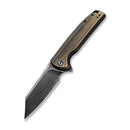 CIVIVI Brigand Flipper Knife Brass Handle (3.46" Damascus Blade) C909DS-2