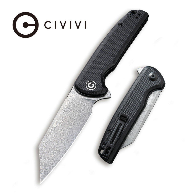 CIVIVI Brigand Flipper Knife G10 Handle (3.46" Damascus Blade) C909DS