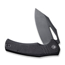 CIVIVI BullTusk Flipper & Thumb Hole Knife Black Coarse G10 Handle (3.48" Black Stonewashed 14C28N Blade) C23017-1