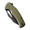 CIVIVI BullTusk Flipper & Thumb Hole Knife OD Green Coarse G10 Handle (3.48" Black Stonewashed 14C28N Blade) C23017-2