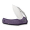 CIVIVI BullTusk Flipper & Thumb Hole Knife Purple Canvas Micarta Handle (3.48" Satin Finished 14C28N Blade) C23017-3