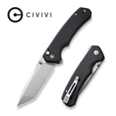 CIVIVI Button Lock Brazen Pocket Knife Black G10 Handle (3.46" Stonewashed 14C28N Blade) C19059C-1