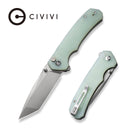 CIVIVI Button Lock Brazen Pocket Knife Natural G10 Handle (3.46" Stonewashed 14C28N Blade) C19059C-3