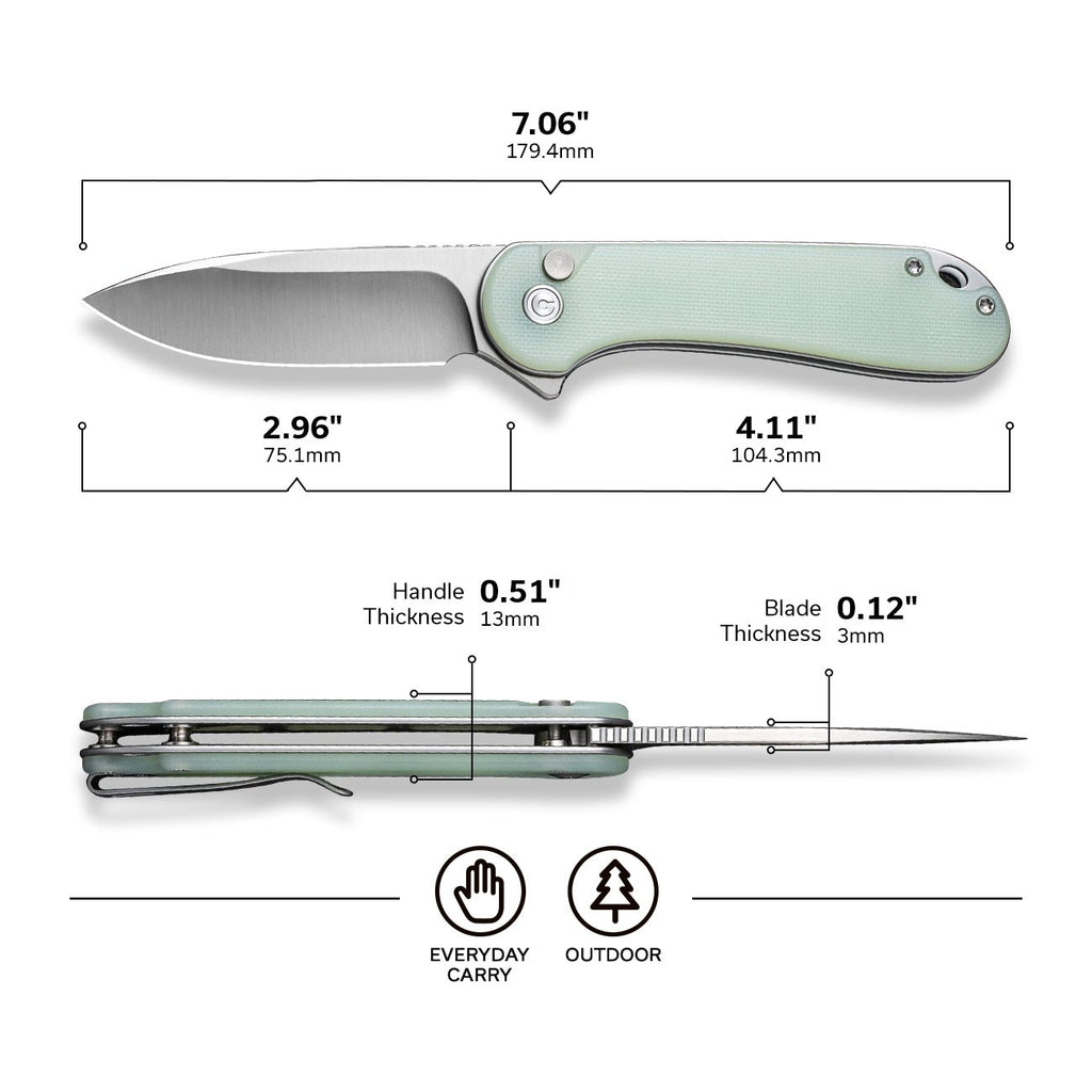 CIVIVI Button Lock Elementum II - A Pocket Knife with Nitro-V Blade and ...
