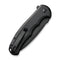 CIVIVI Button Lock Praxis Flipper Knife Black Aluminum Handle (3.75" Black Stonewashed Nitro-V Blade) C18026E-1