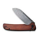 CIVIVI Chevalier Flipper And Button Lock Knife Wood Handle (3.46" Damascus Blade) C20022-DS1