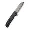 CIVIVI Chevalier Ⅱ Flipper & Button Lock Knife Black Aluminum Handle (3.47" Damascus Blade) C20022B-DS1