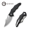 CIVIVI Chiro Flipper Knife Black Shredded G10 Handle (3.1" Satin Finished 14C28N Blade) C23046-3