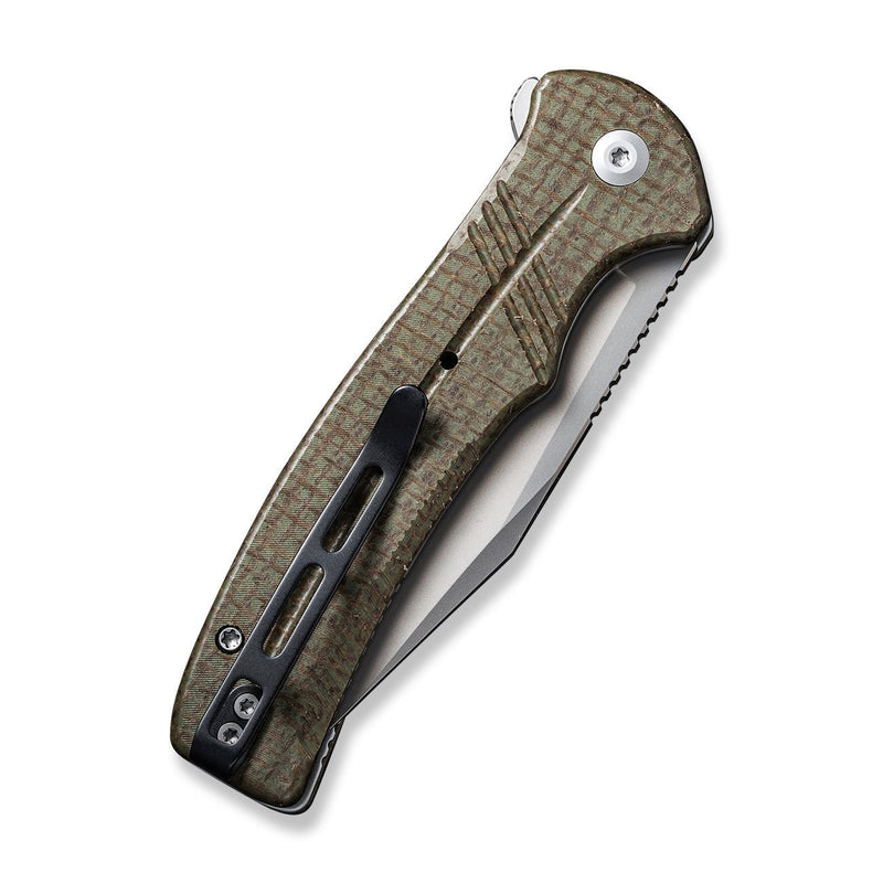 CIVIVI Cogent Flipper And Button Lock Knife Micarta Handle (3.47" 14C28N Blade) C20038D-5