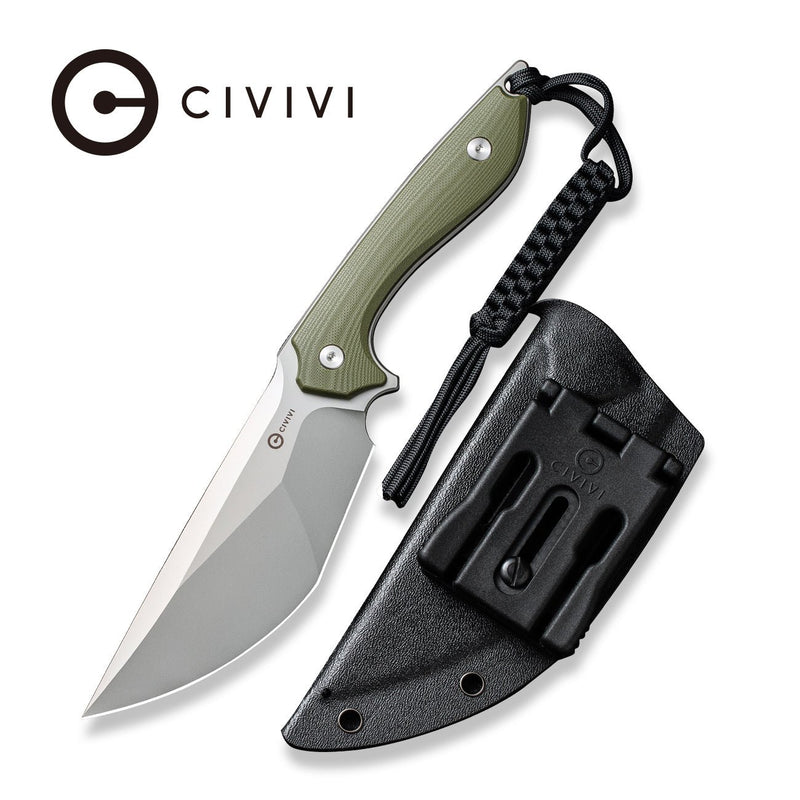 Halfbreed Blades Compact Clearance Fixed Blade Knife - 4.01 D2 OD Green  Combo Edge Dagger Blade, G10