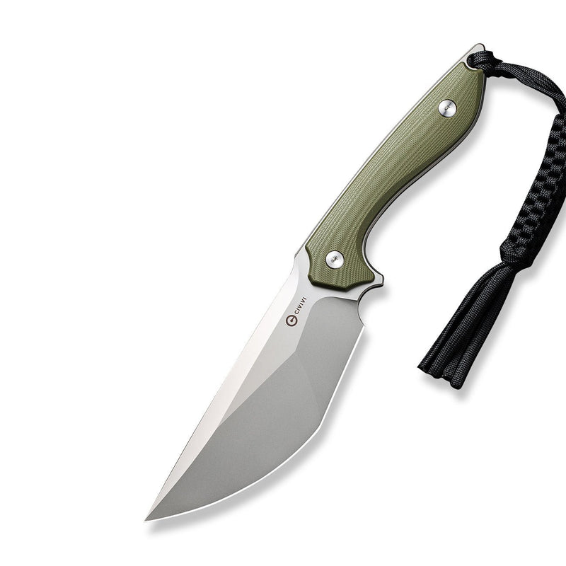 CIVIVI Concept 22 Fixed Blade Knife OD Green G10 Handle (4.8" Silver Bead Blasted D2 Blade) C21047-2