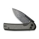 CIVIVI Conspirator Flipper And Button Lock Knife Micarta Handle (3.48" Damascus Blade) C21006-DS1