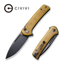 CIVIVI Conspirator Flipper & Button Lock Knife Bead Blasted Ultem Handle (3.48" Black Nitro-V Blade) C21006-6