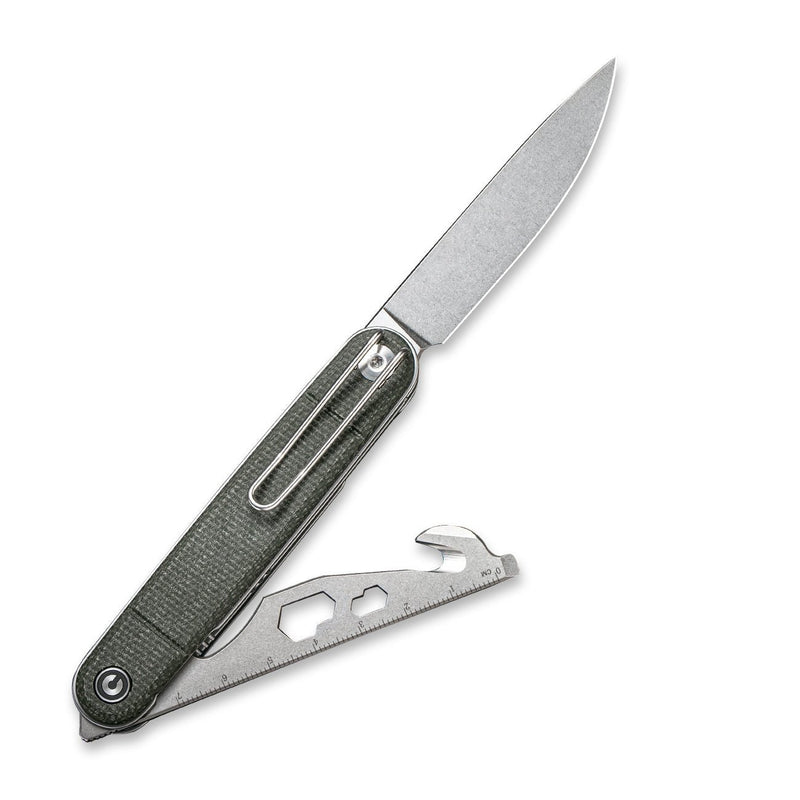 CIVIVI Crit Front Flipper Knife With Multi-Tool Micarta Handle (3.18" Nitro-V) C20014F-3