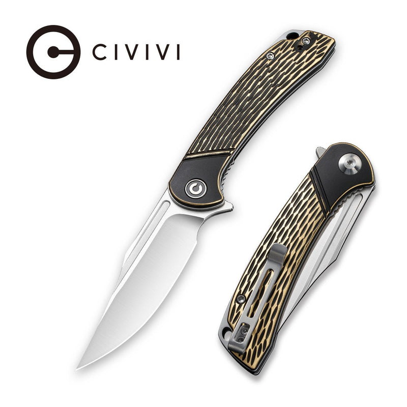 CIVIVI Dogma Flipper Knife Brass Handle (3.46" D2 Blade) C2014A