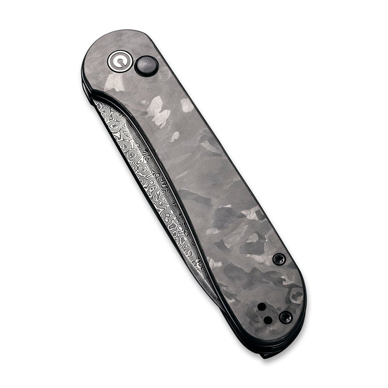 CIVIVI Elementum Button Lock Knife Carbon Fiber Handle (3.47" Damascus Blade) C2103DS-3