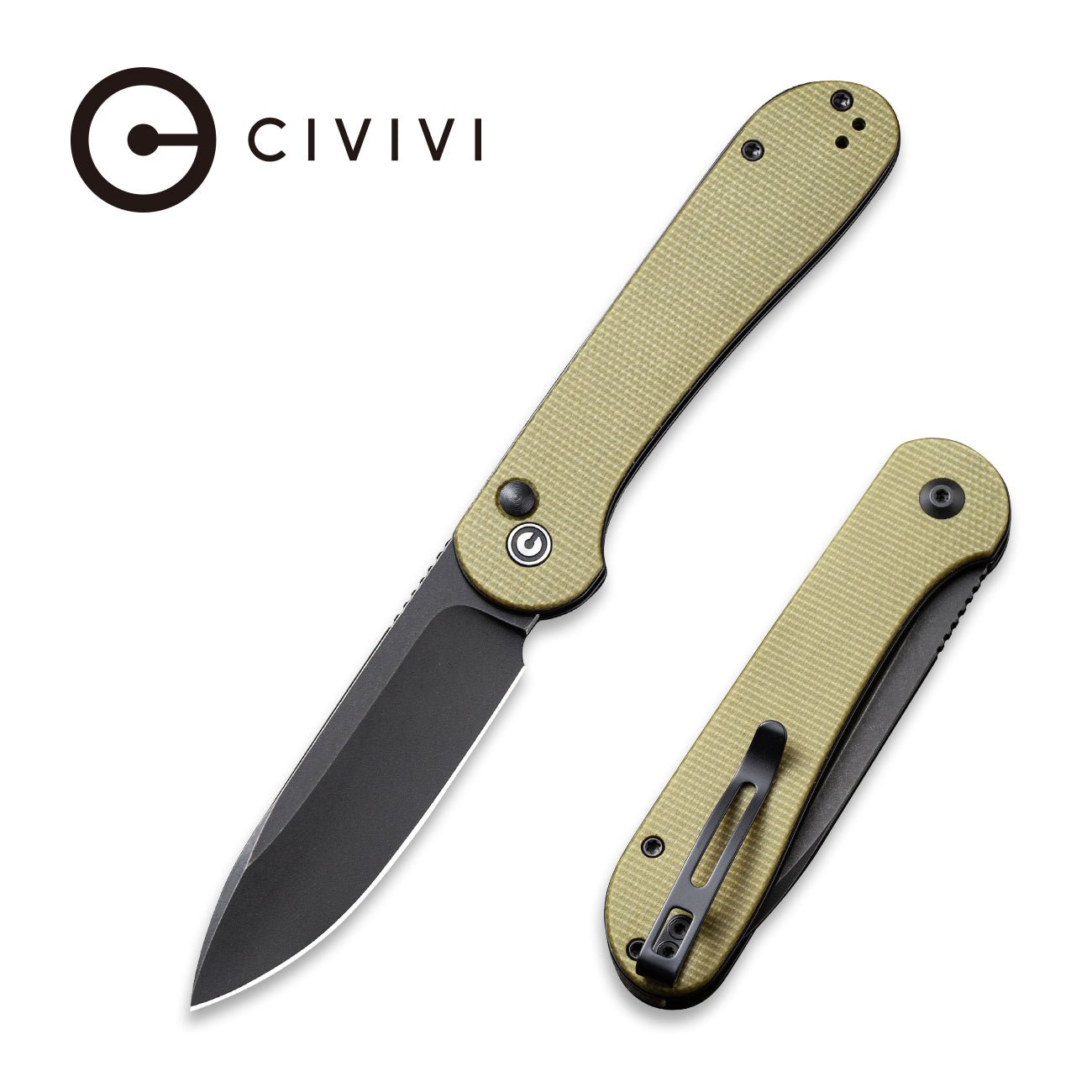 CIVIVI Button Lock Elementum Pocket Knife, Micarta Handle