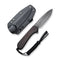 CIVIVI Elementum Fixed Blade Knife Wood Handle (3.98" Damascus Blade) C2105-DS1