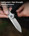 CIVIVI Elementum Flipper Knife Polished Clear Lexan Handle (2.96" Satin Finished D2 Blade) C907A-7
