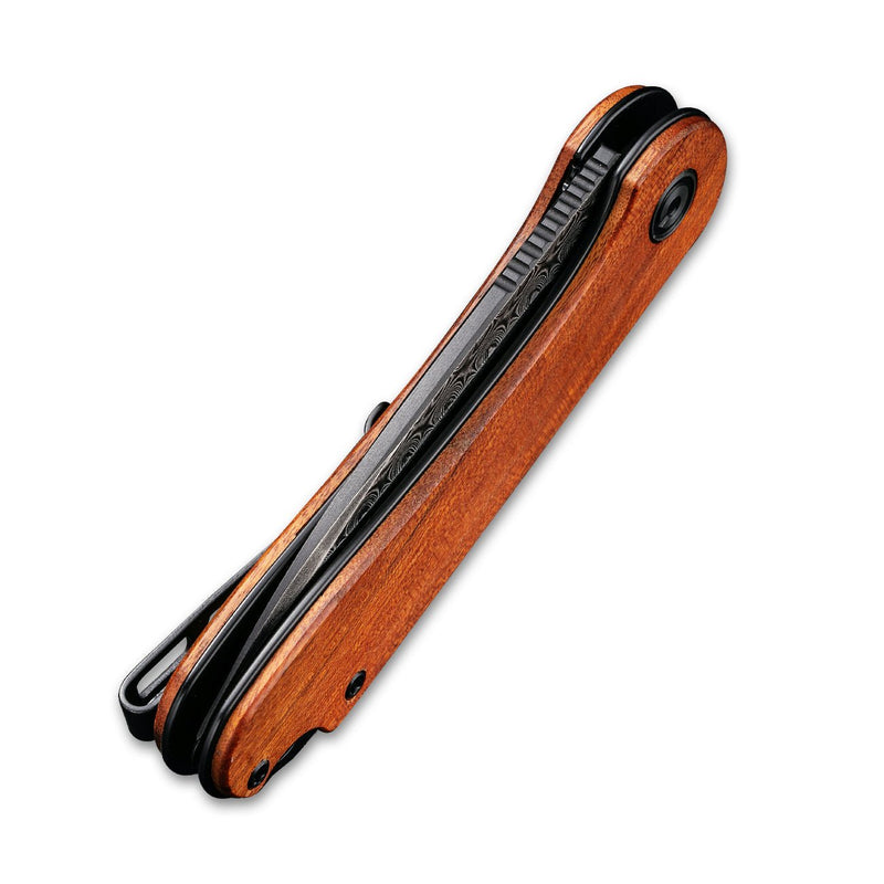 CIVIVI Elementum Flipper Knife Wood Handle (2.96" Damascus Blade) C907DS-2