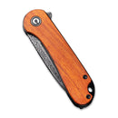 CIVIVI Elementum Flipper Knife Wood Handle (2.96" Damascus Blade) C907DS-2