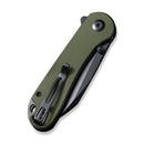 CIVIVI Elementum Flipper & Thumb Stud Knife OD Green G10 Handle (2.97" Black Nitro-V Blade) C18062AF-2