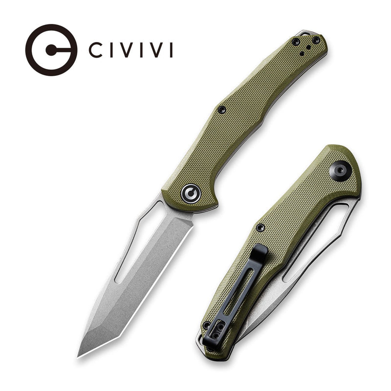 CIVIVI Fracture Slip Joint Knife G10 Handle (3.35" 8Cr14MoV Tanto Blade) C2008A