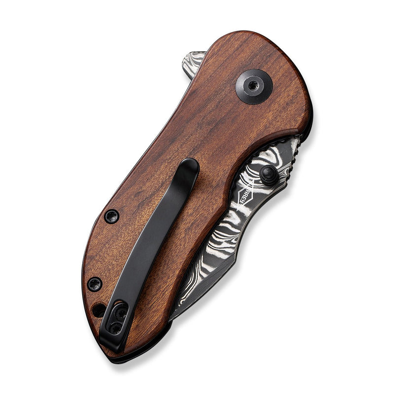 CIVIVI Gordo Flipper Knife Guibourtia Wood Handle (2.51" Damascus Blade) C22018C-DS1