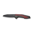CIVIVI Hypersonic Flipper Knife Black Steel Handle With Burgundy G10 Inlay (3.7" Black Stonewashed 14C28N Blade) C22011-3