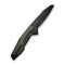 CIVIVI Hypersonic Flipper Knife Black Steel Handle With OD Green G10 Inlay (3.7" Black Stonewashed 14C28N Blade) C22011-1