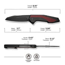CIVIVI Hypersonic Flipper Knife Steel Handle With G10 Inlay (3.7" 14C28N Blade) C22011-3
