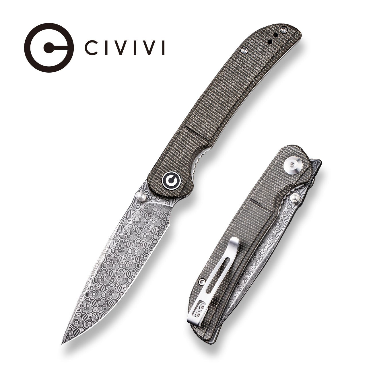 CIVIVI Imperium Front Flipper & Thumb Stud Knife Micarta Handle