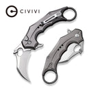 CIVIVI Incisor II Button Lock Knife Gray Aluminum Handle (2.02" Satin Finished Nitro-V Blade) C16016B-3