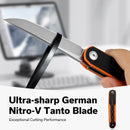 CIVIVI KwaiQ Flipper Knife Milled Orange/Black G10 Handle (2.97" Satin Finished Nitro-V Blade) C23015-2
