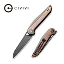 CIVIVI McKenna Front Flipper Knife Copper Handle (2.92" Damascus Blade) C905DS-3