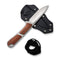 CIVIVI Mini Elementum Fixed Blade Knife Guibourtia Wood Handle (2.24" Satin Finished Nitro-V Blade) C23010-4, With 1PC Black Kydex Sheath and Black Bead Chain