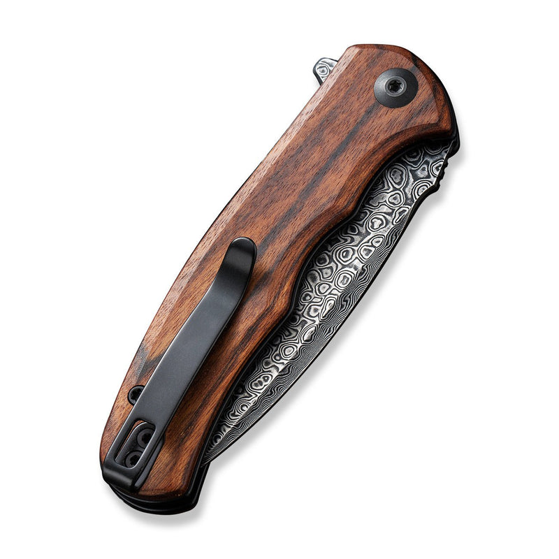 CIVIVI Mini Praxis Flipper Knife Wood Handle Damascus Blade