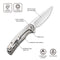 CIVIVI NOx Flipper Knife Stainless Steel Handle (2.97" Nitro-V Blade) C2110A