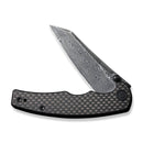 CIVIVI P87 Folder Flipper Knife Carbon Fiber Overlay On G10 Handle (2.90" Damascus Blade) C21043-DS1