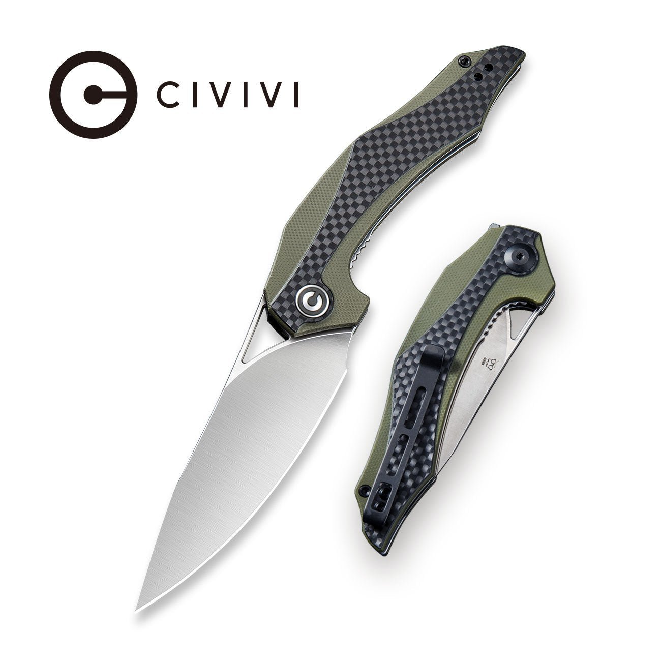 CIVIVI Plethiros Flipper Knife G10 & Carbon Fiber Handle D2 Blade