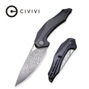 CIVIVI Plethiros Flipper Knife G10 Handle With Carbon Fiber Overlay (3.45" Damascus Blade) C904DS