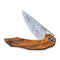 CIVIVI Plethiros Flipper Knife Wood Handle (3.45" Damascus Blade) C904DS-2