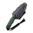 CIVIVI Propugnator Fixed Blade Knife Green Canvas Micarta Handle (4.15" Black Stonewashed D2 Blade) C23002-2, With 1PC Black Lanyard, Black Kydex Sheath and T-Clip