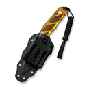 CIVIVI Propugnator Fixed Blade Knife Polished Yellow Ultem Handle (4.15" Stonewashed D2 Blade) C23002-3, With 1PC Black Lanyard, Black Kydex Sheath and T-Clip