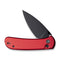 CIVIVI Qubit Button Lock Knife Red Aluminum Handle (2.98" Black Stonewashed 14C28N Blade) C22030E-2