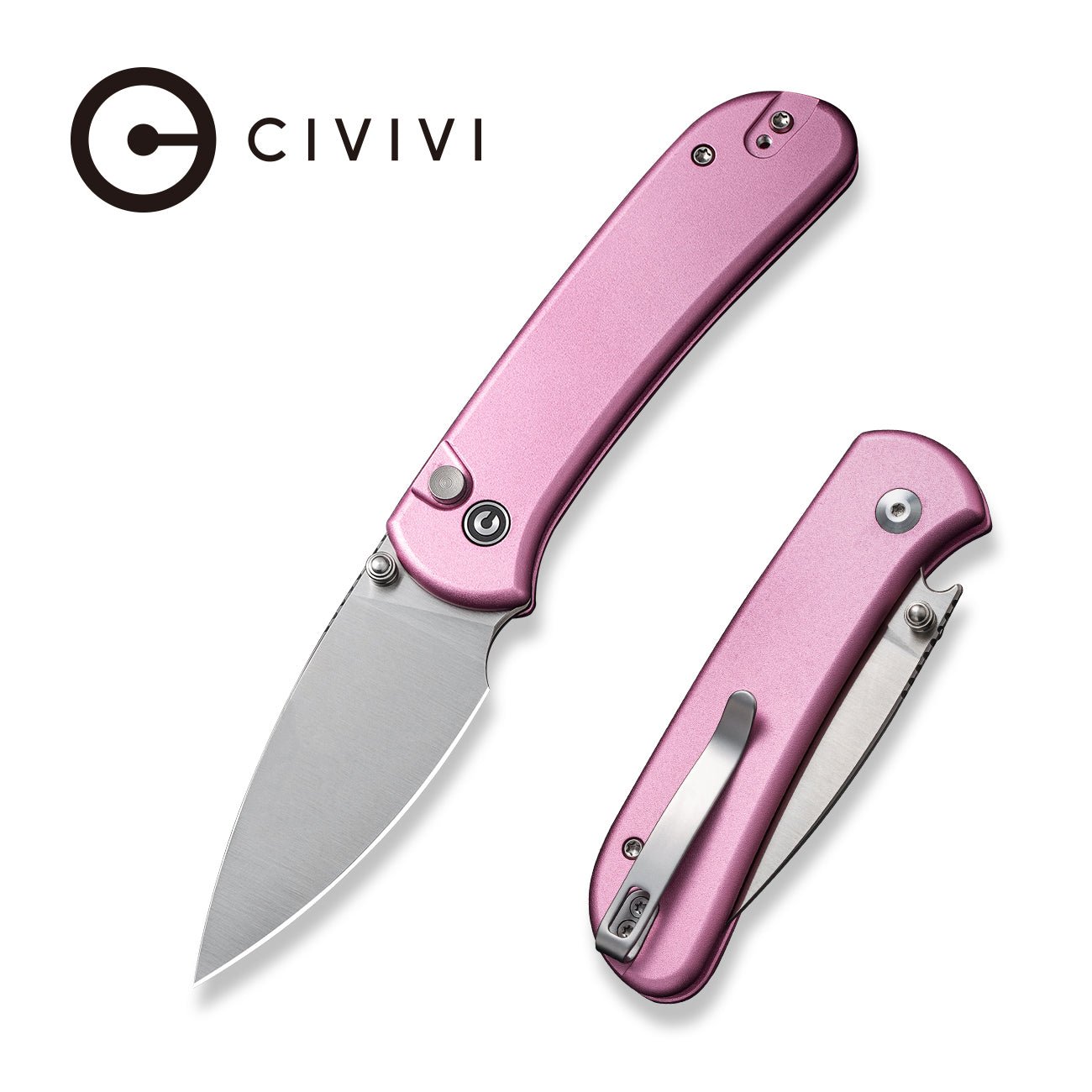 ｖｉｖｉｖｉｖｉ❤️ CIVIVI Qubit Button Lock & Thumb Stud Knife Aluminum Handle 14C28N