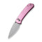 CIVIVI Qubit Button Lock & Thumb Stud Knife Pink Aluminum Handle (2.98" Satin Finished 14C28N Blade) C22030E-5